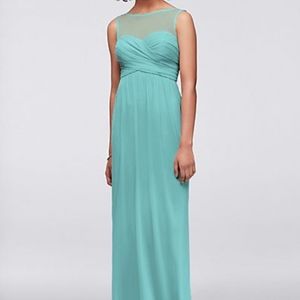 Long Mesh Dress with Illusion Neckline